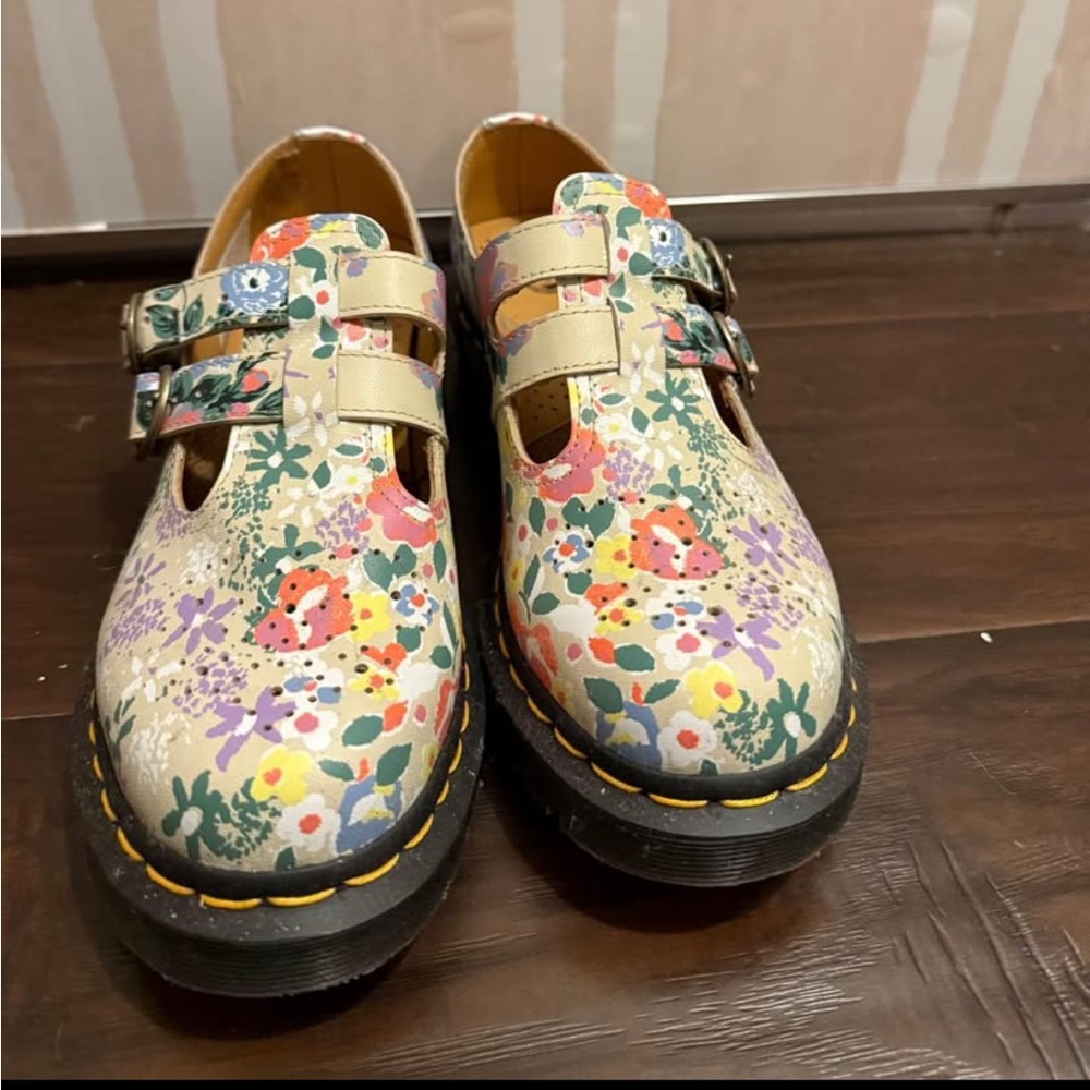 Dr. Martens Floral Double Strap Dress Shoes